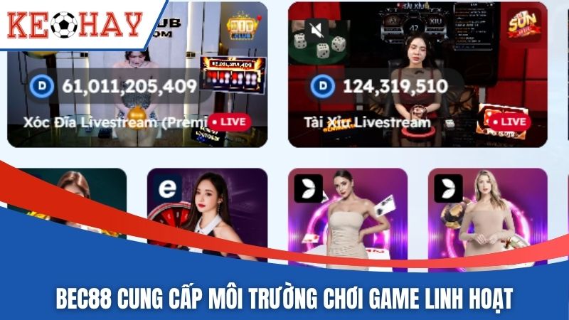 BEC88 cung cấp môi trường chơi game linh hoạt
