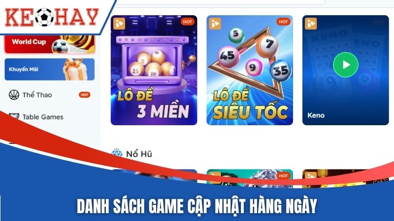 Danh sách game cập nhật hàng ngày