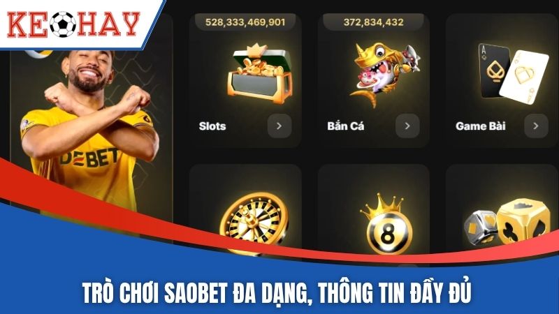 Trò chơi SAOBET đa dạng, thông tin đầy đủ