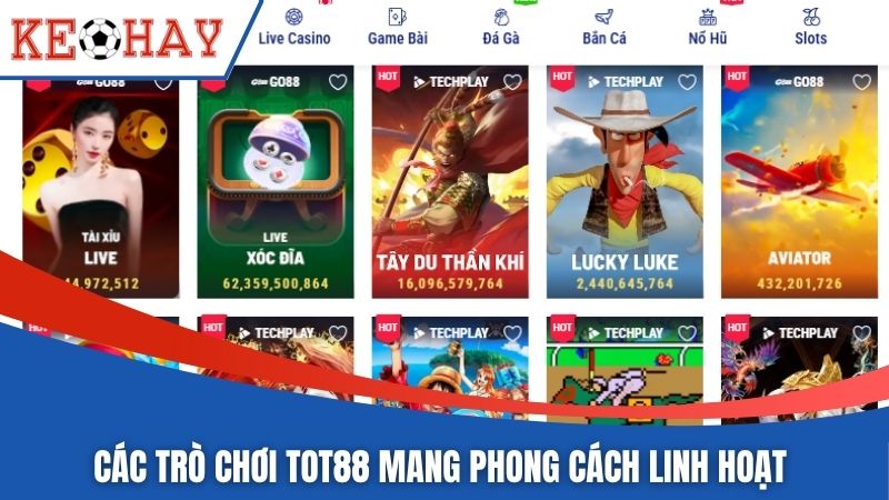 Các trò chơi TOT88 mang phong cách linh hoạt