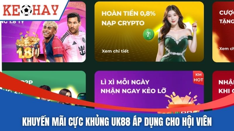 Khuyến mãi cực khủng UK88 áp dụng cho hội viên